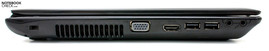 Left: Kensington, VGA, HDMI, 2 USB 2.0s, audio