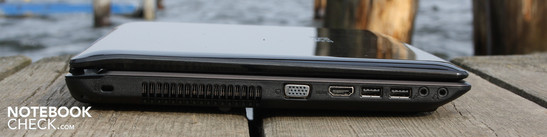 Left: Kensington, VGA, HDMI, 2 x USB, Mic, Audio Left: Kensington, VGA, HDMI, 2 x USB, Mic, Audio