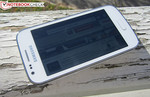 The Samsung Galaxy Ace 3 outdoors.