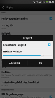 The automatic brightness control can be adjusted.
