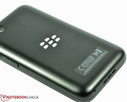 The chrome-colored BlackBerry logo was stamped into the back.