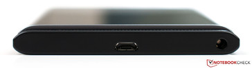 Lower edge: Micro-USB port, 3.5-mm headset jack