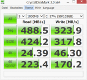 CrystalDiskMark: 488 MB/s (seq. read)