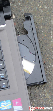The DVD drive reads and writes all kinds of DVDs and CDs.