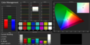 Color management (before calibration with sRGB color space)