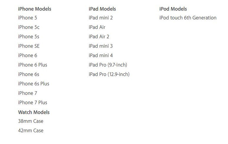 Officially, that is the list of compatible devices