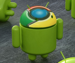 Chromedroid statue render, Google Chrome mobile has one billion users