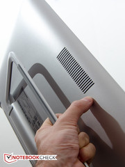 We found it more secure to use the stand as a handle.