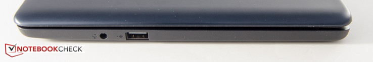 Right side: audio combo jack, USB 2.0