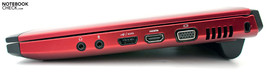 Right: Audio, eSATA/USB 2.0, HDMI, VGA