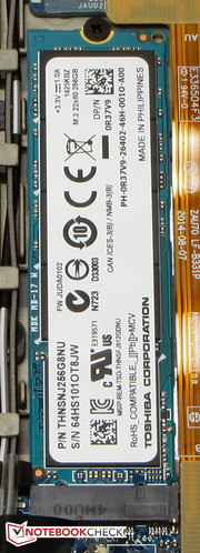 The device uses an M.2 SSD.