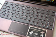 The keyboard is small, but allows the user to type fast.