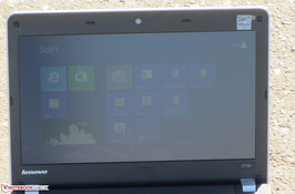 The ThinkPad Edge E130 outdoors