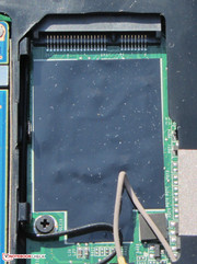 The mSATA slot enables installing a corresponding solid state drive.