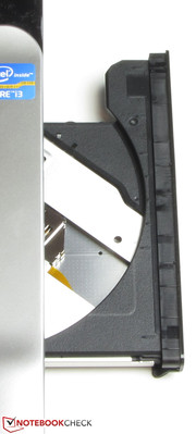 The DVD drive reads and writes all sorts of DVDs and CDs.