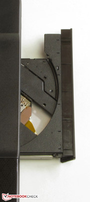 The DVD optical drive can read and write all types of DVDs and CDs.