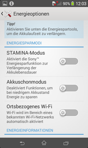 Stamina Mode extends the already very good battery runtime considerably.