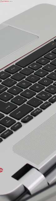 HP Envy 17-j110eg Leap Motion (F0F32EA): A metal plate improves the overall sturdiness of the keyboard deck.