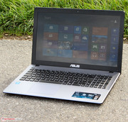 The Asus F550CA outdoors.