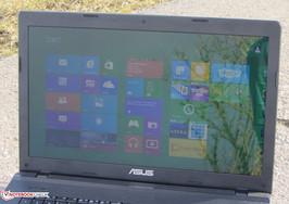 The Asus F75A in outdoor usage.