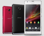 The Xperia SP is available in red, black, and white.