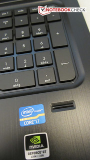 The fingerprint reader is located on the right below the keyboard. The fingerprint reader is located on the right below the keyboard.