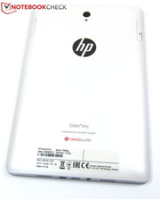 Black front, white back: This is the only available color combination for the HP Slate 8 Pro.