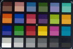 Amazon Fire HD 8: Screenshot of ColorChecker colors. The original colors are displayed in the lower half of each patch.