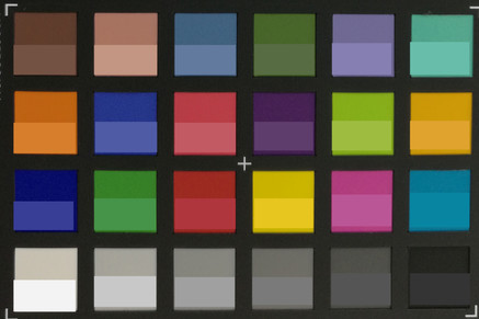 Screenshot of ColorChecker colors: Original colors are displayed in the lower half of every field.