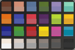 ColorChecker: The actual color is displayed in the lower half of each patch.