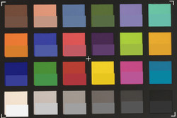 ColorChecker Passport picture: The target color is displayed in the bottom half of each patch.