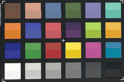 ColorChecker Passport: the reference color is displayed in the lower half (Telephoto)