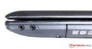 Audio sockets: 1x microphone input/1x headphone output Audio sockets: 1x microphone input/1x headphone output