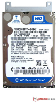 The integrated 750 GByte hard drive The integrated 750 GByte hard drive