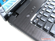 The display frame is attached by two hinges The display frame is attached by two hinges