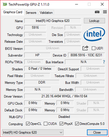 GPU-Z Intel HD 620