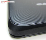 The casing's ribbed back is plastic just like the rest of the chassis.