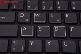 The white rim on the WASD keys facilitates finding them when using key combinations.