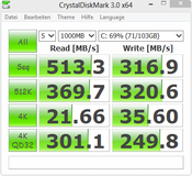 CrystalDiskMark 513 MB/s sequential read