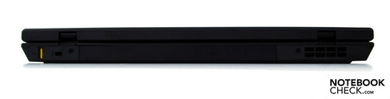 Rear: Powered USB 2.0, Kensington slot, battery, fan
