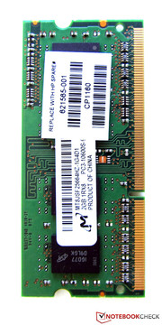 This 2 GByte module was mounted in our test sample This 2 GByte module was mounted in our test sample