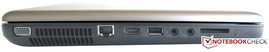 Left side: VGA, RJ45, HDMI, USB, 2x audio, card reader Left side: VGA, RJ45, HDMI, USB, 2x audio, card reader