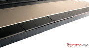 There are two large mouse buttons infront of the touchpad There are two large mouse buttons infront of the touchpad