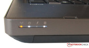 Several LEDs light up on the case's front. Several LEDs light up on the case's front.