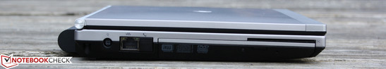 Left side: AC, Ethernet, DVD burner, SmartCard Reader
