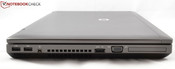 Left: 2x USB 2.0, Firewire, eSATA/USB, VGA and ExpressCard54 slot.