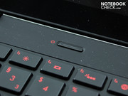 The tiny power button is the only key outside of the keyboard. The tiny power button is the only key outside of the keyboard.