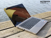 The 15.6-inch notebook has a boxy shape