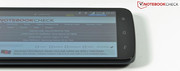 The Android keys are located around the frame of the device and do not cut into the display space.
