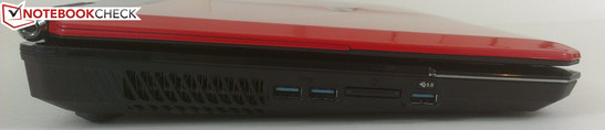 Left: 3x USB 3.0, 7-in-1 card reader